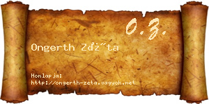 Ongerth Zéta névjegykártya